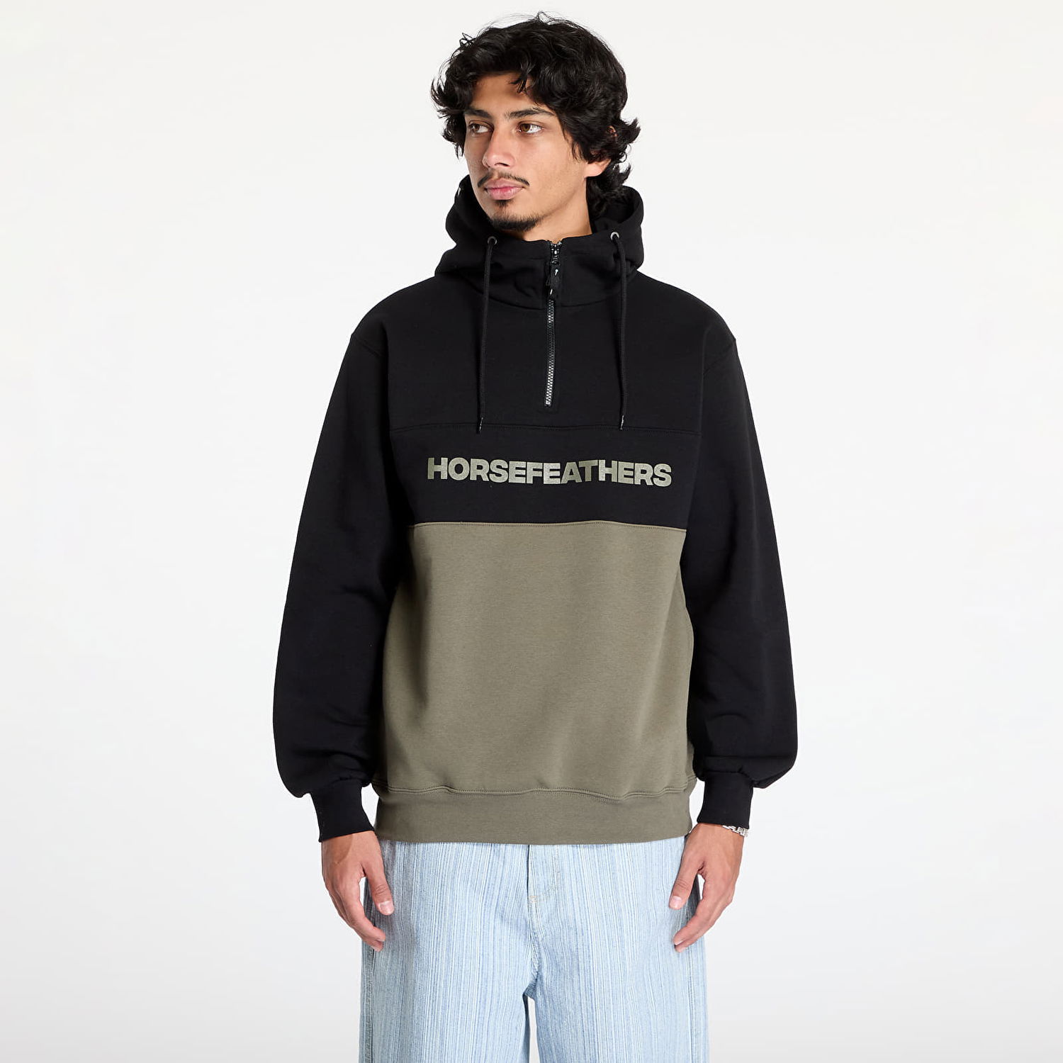 T-shirt Horsefeathers Fulton Sweatshirt Burnt Olive M Svart | SM1354B, 0