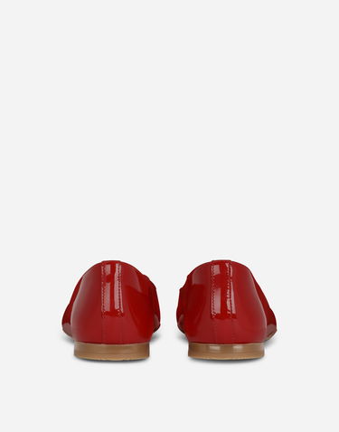 Sneakers och skor Dolce & Gabbana Dolce & Gabbana Patent Leather Ballet Flats With Metal Dg Logo Röd | D11141A132887124, 3