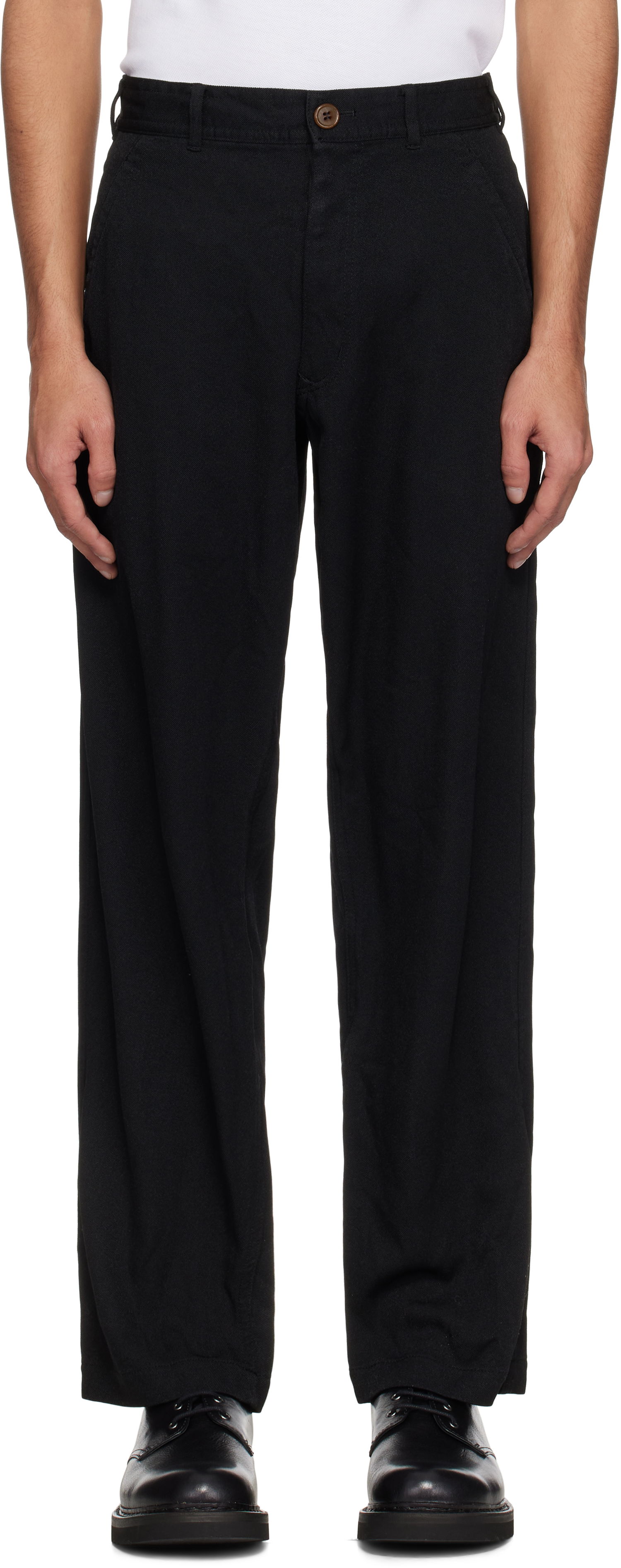 Byxor Comme des Garçons Comme des Garçons Shirt Twill Garment Treated Trousers Svart | FO-P505-051, 0