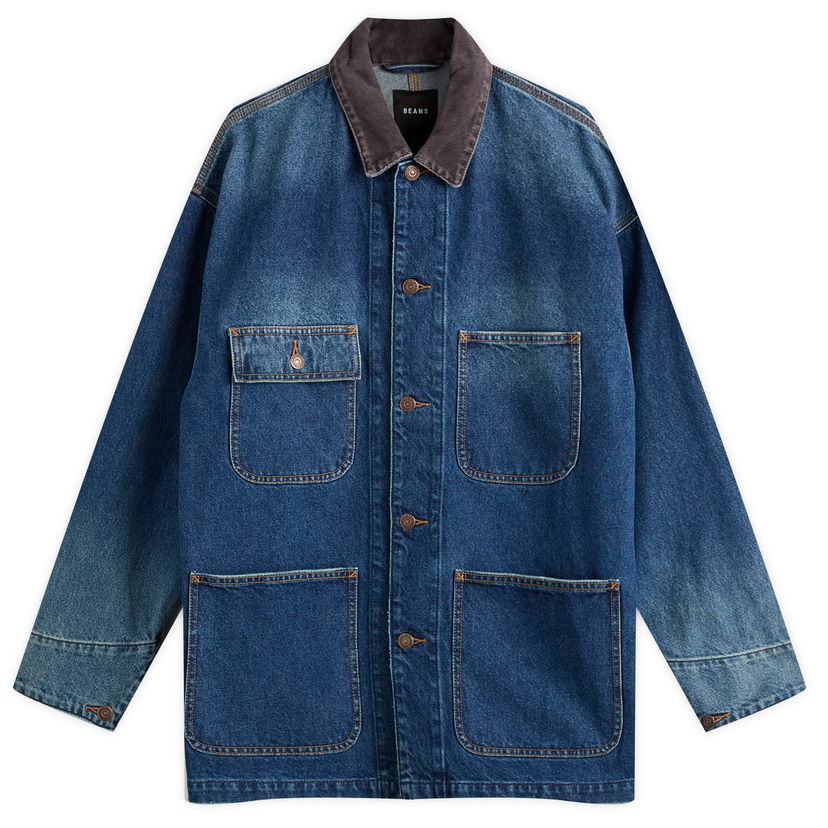 Jacka BEAMS BEAMS Loose Coverall Denim Jacket, Size Small Blå | 1118-3309-791-78