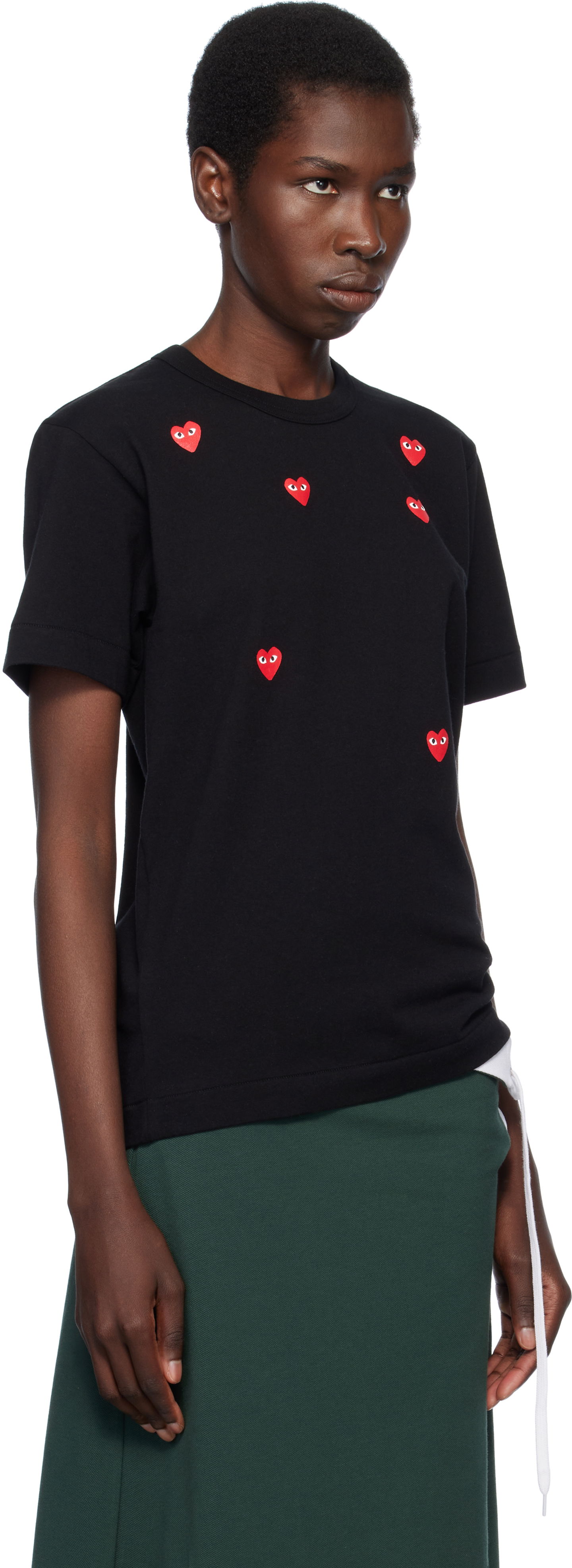 T-shirt Comme des Garçons COMME des GARÇONS PLAY Multiple Heart Logo T-Shirt Svart | AX-T338-051, 1