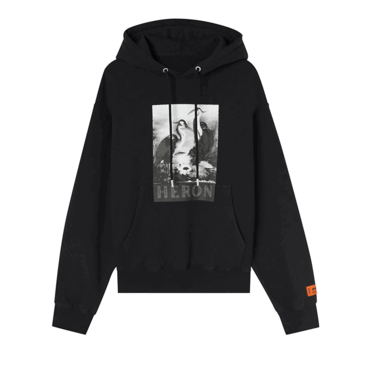 Sweatshirt HERON PRESTON Halftone Heron Hoodie Svart | HMBB024F22JER0121010, 0