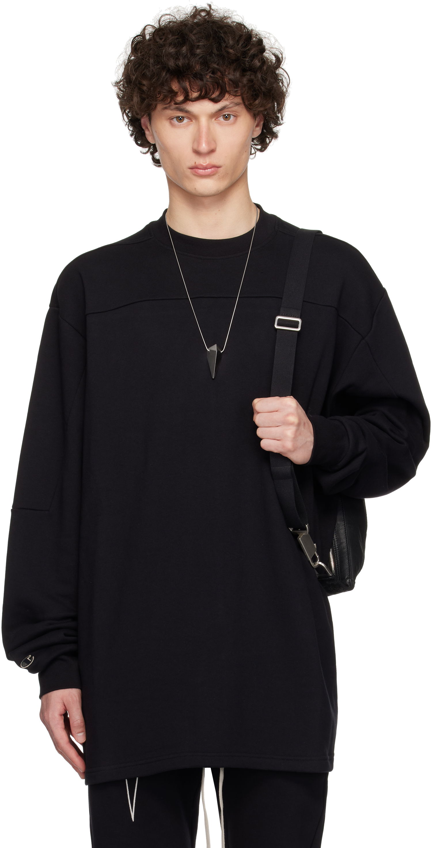 Sweatshirt Rick Owens Rick Owens Champion Edition Girdered Sweatshirt Svart | CM01E1671 CHFE FELPA, 0