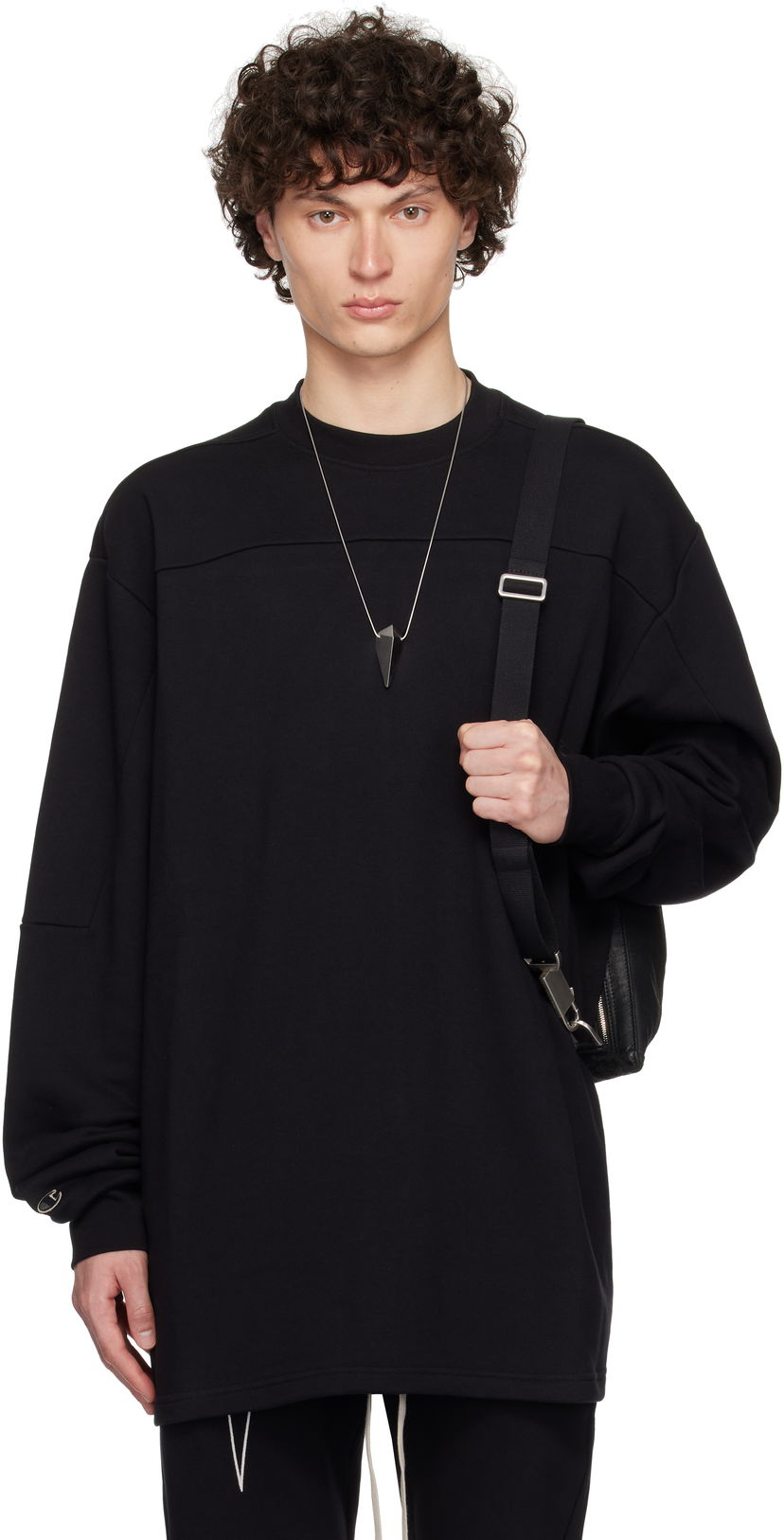 Sweatshirt Rick Owens Rick Owens Champion Edition Girdered Sweatshirt Svart | CM01E1671 CHFE FELPA