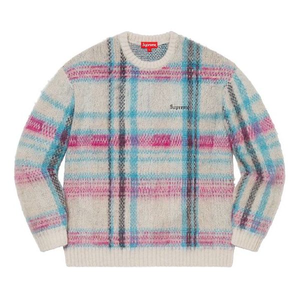 Sweater Supreme Brushed Plaid Sweater Blå | SUP-FW20-260