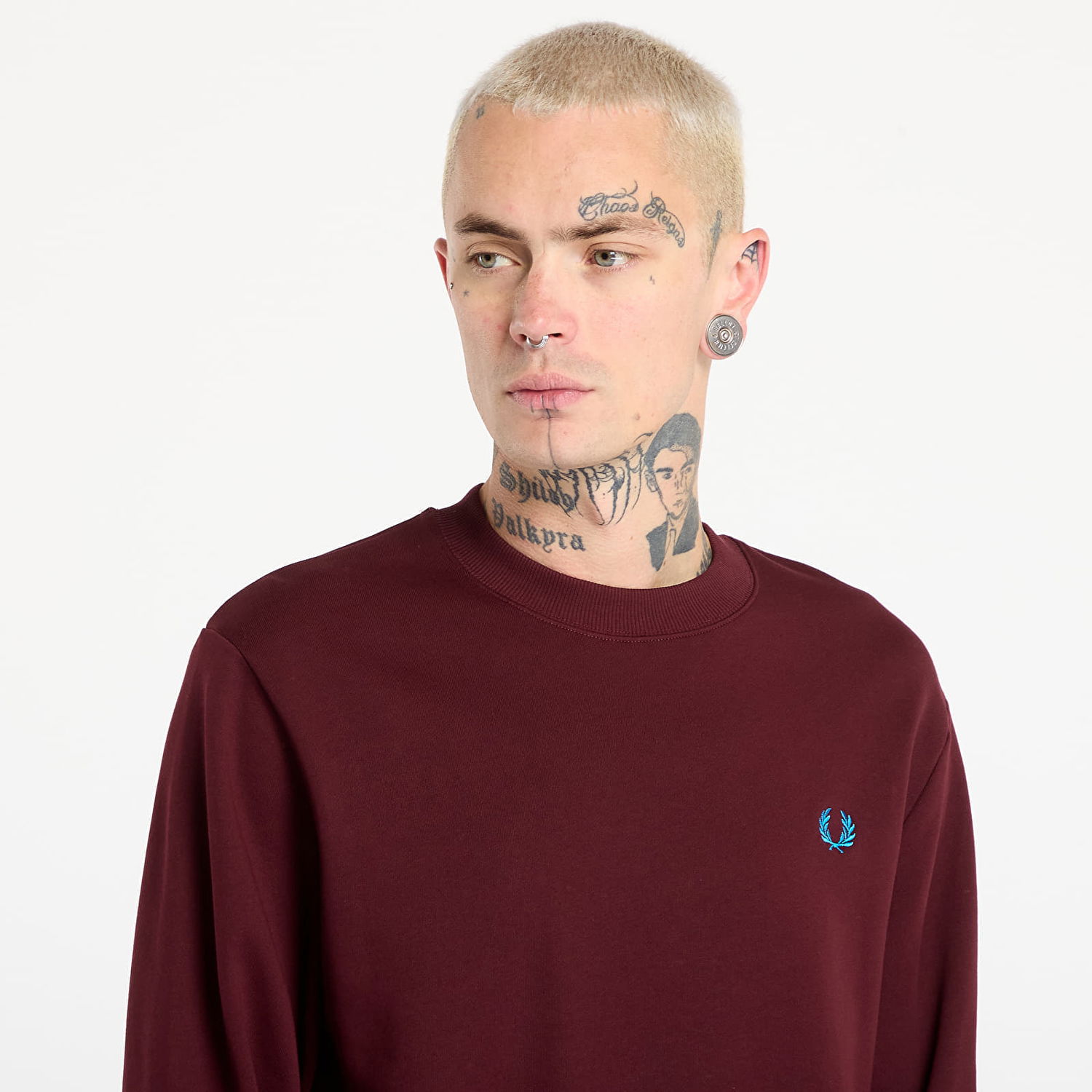 Sweatshirt Fred Perry FRED PERRY Crew Neck Sweatshirt Bourgogne | M7535 Z63, 1