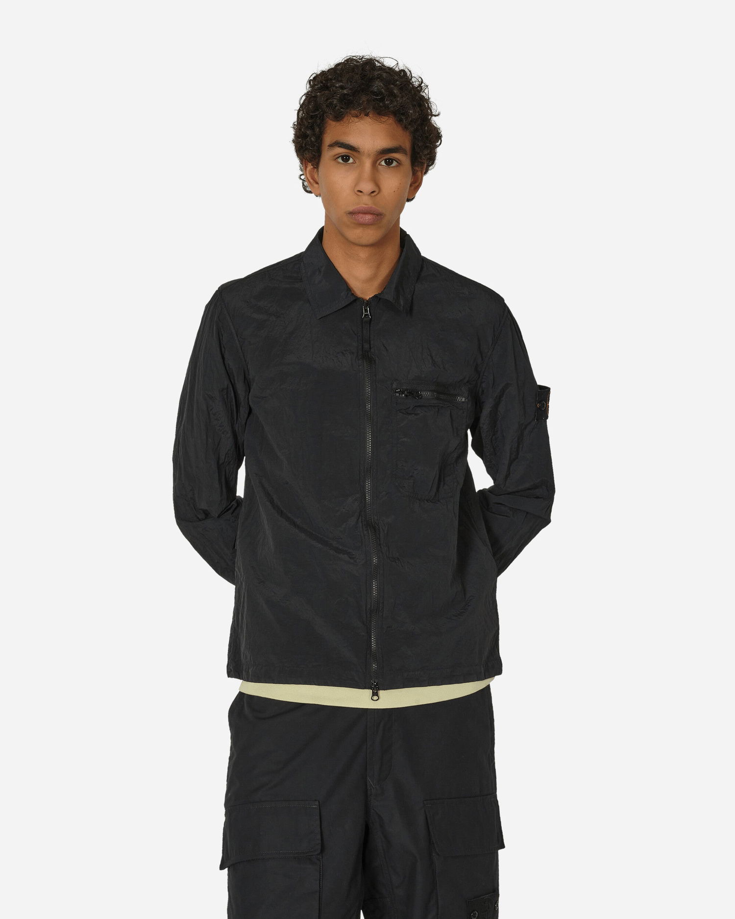 Skjorta Stone Island Nylon Metal Overshirt Black Svart | 801511219 V0029, 0