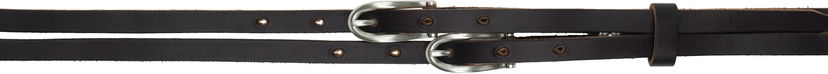 Bälten OUR LEGACY Our Legacy Twin Tongue Leather Belt Svart | A2258TBC