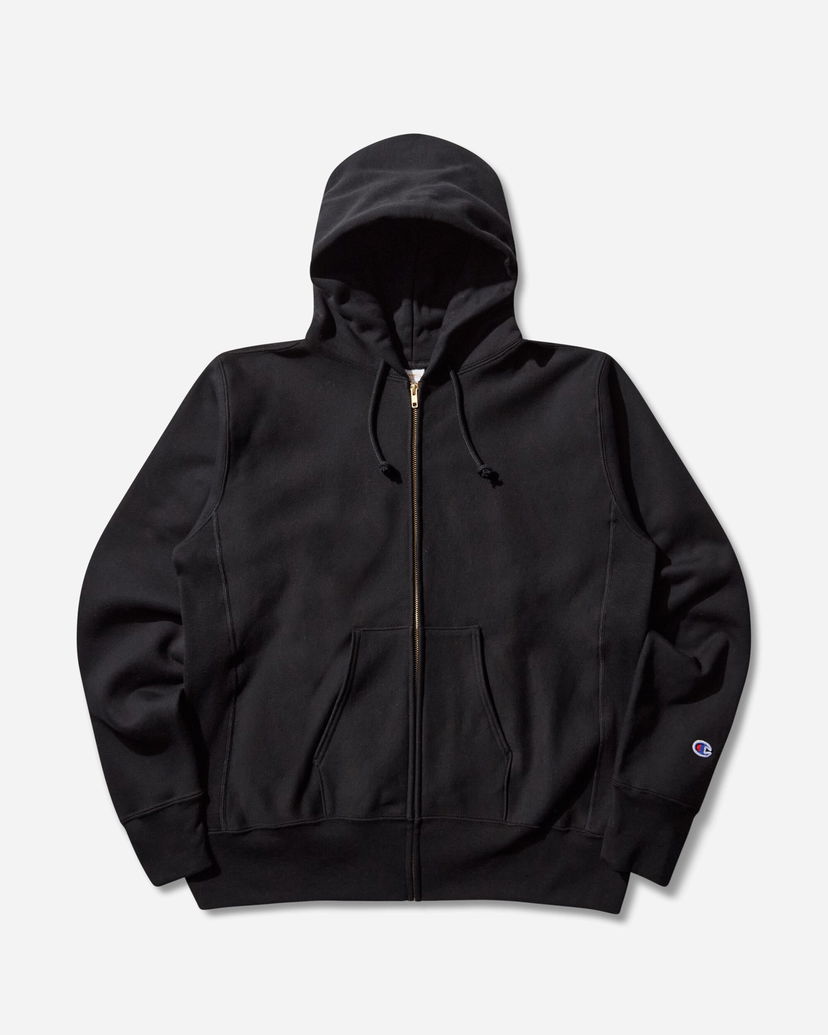 Sweatshirt Champion Made in USA Reverse Weave Zipped Hoodie Svart | 221583 X090