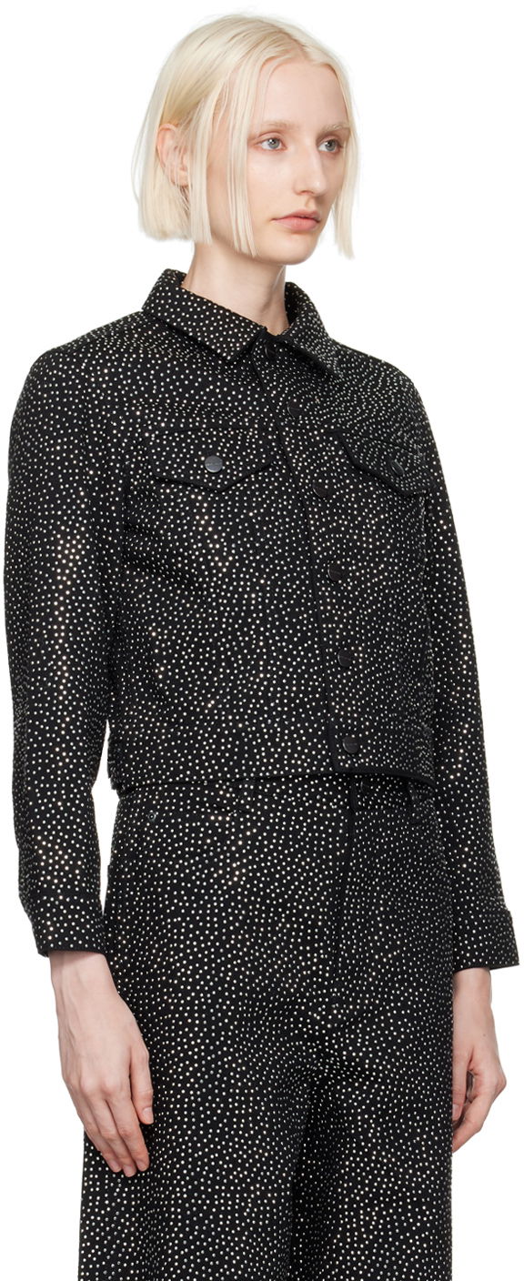 Jacka Marc Jacobs Marc Jacobs 'The Glam Studs Shrunken' Denim Jacket Svart | 2F4RJC015D12, 1