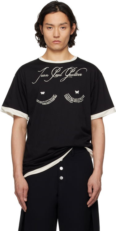 T-shirt Jean Paul Gaultier Jean Paul Gaultier Oversized Tattoo Poem T-Shirt Svart | 25/34-F-TS112I-J087-0003, 0