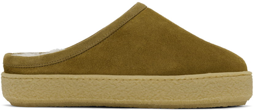 Kläder ISABEL MARANT Isabel Marant Fozee Suede Slippers Grön | 23AML0011FA-A3O08S