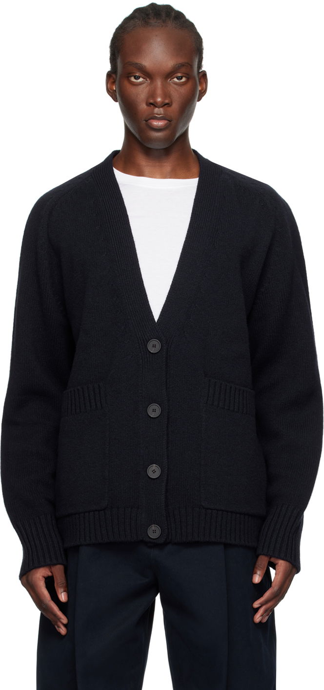 Sweater Studio Nicholson Studio Nicholson Sen Cardigan Mörkblå | SEN SNM-049