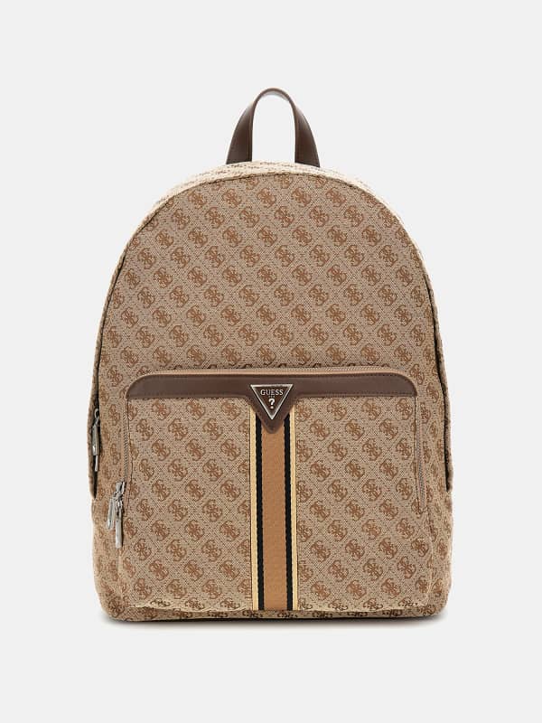 Ryggsäck GUESS Logo Print Backpack with Front Pocket Brun | HMMISTP5111