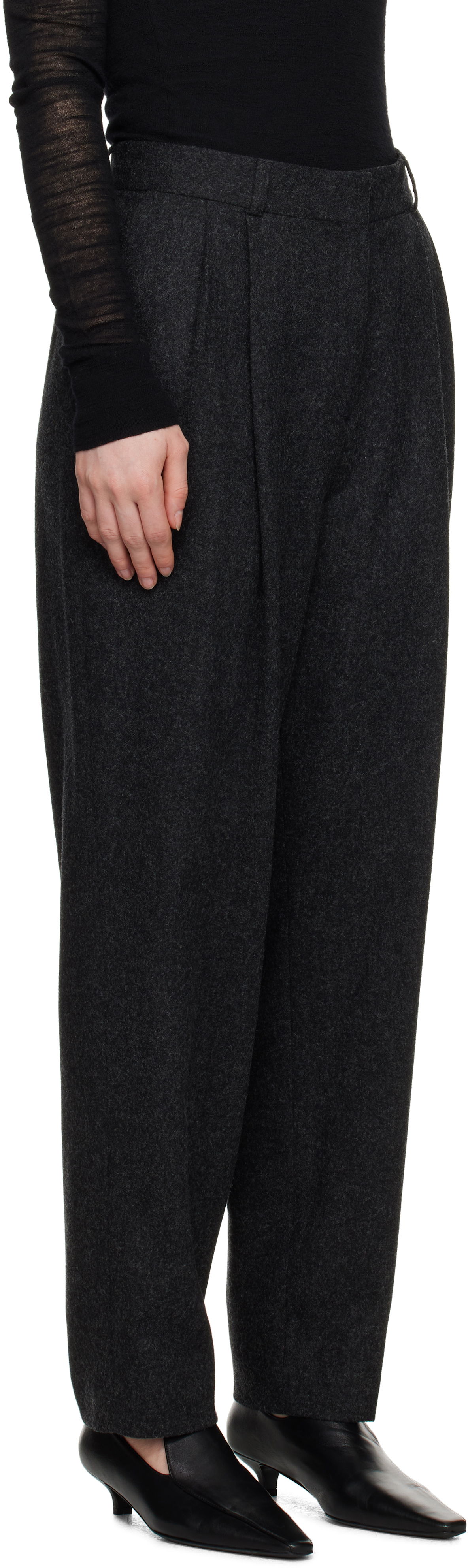 Byxor TOTEME TOTEME Double-Pleated Tailored Trousers Grå | 251-WRB847-FB0024, 1
