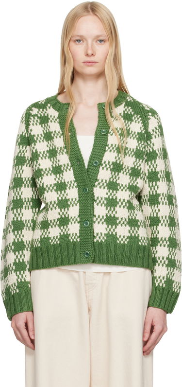 Sweater YMC YMC Atomic Check Cardigan Grön | Q8YAC, 0