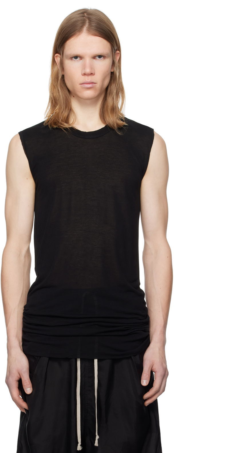 Linne Rick Owens Rick Owens Hollywood Basic SL Tank Top Svart | RU01E5151 JS