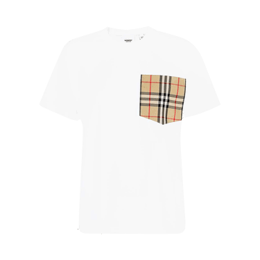 T-shirt Burberry Carrick Check Pocket T-Shirt Vit | 8043386, 0