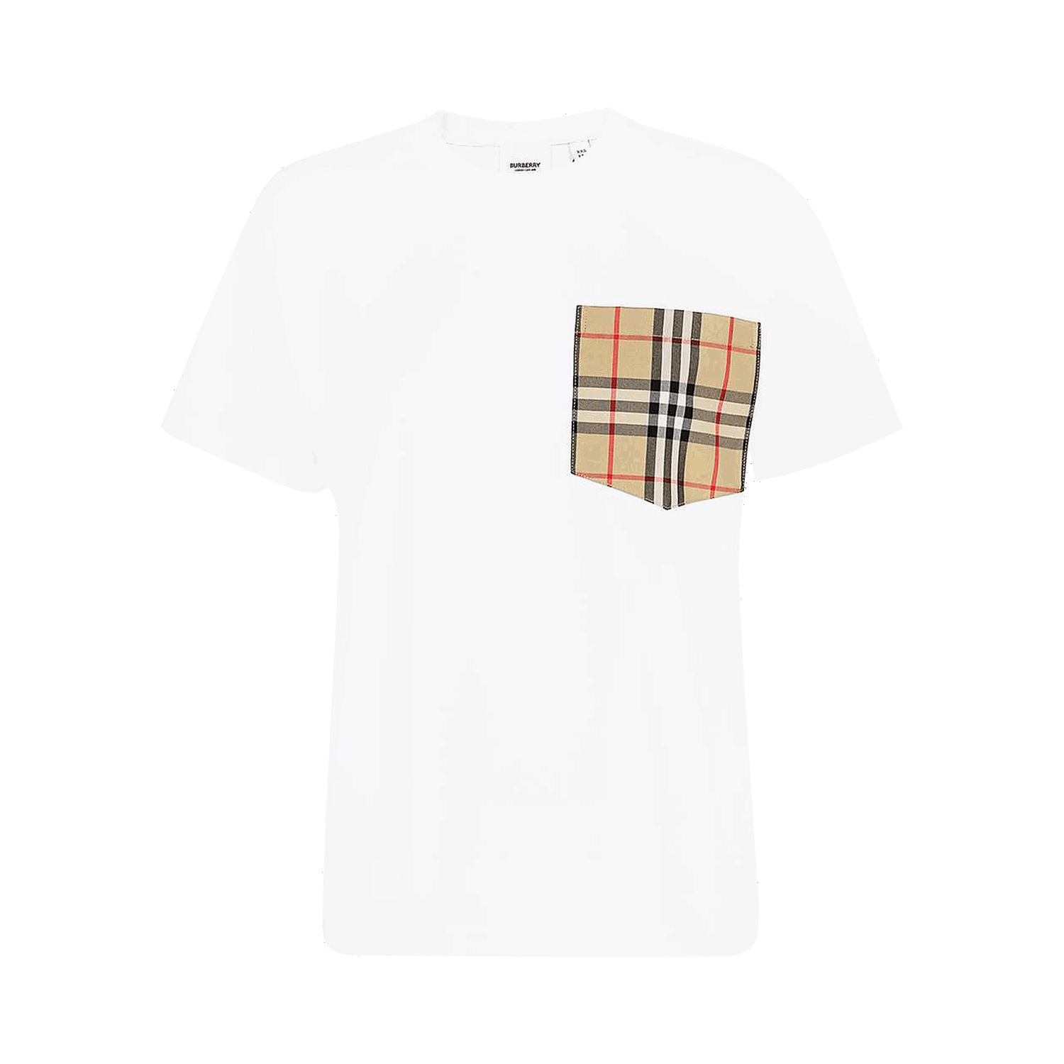 T-shirt Burberry Carrick Check Pocket T-Shirt Vit | 8043386, 0