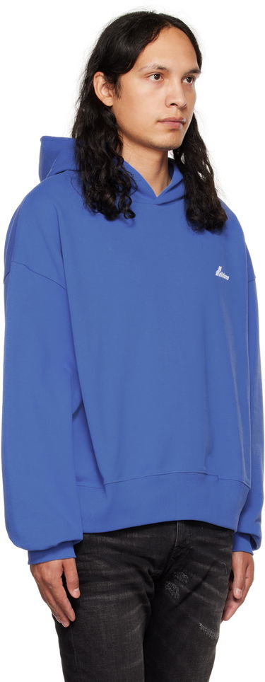 Sweatshirt We11done We11done Lettering Symbol Hoodie Blå | WD-TH3-22-840-U-BL, 1