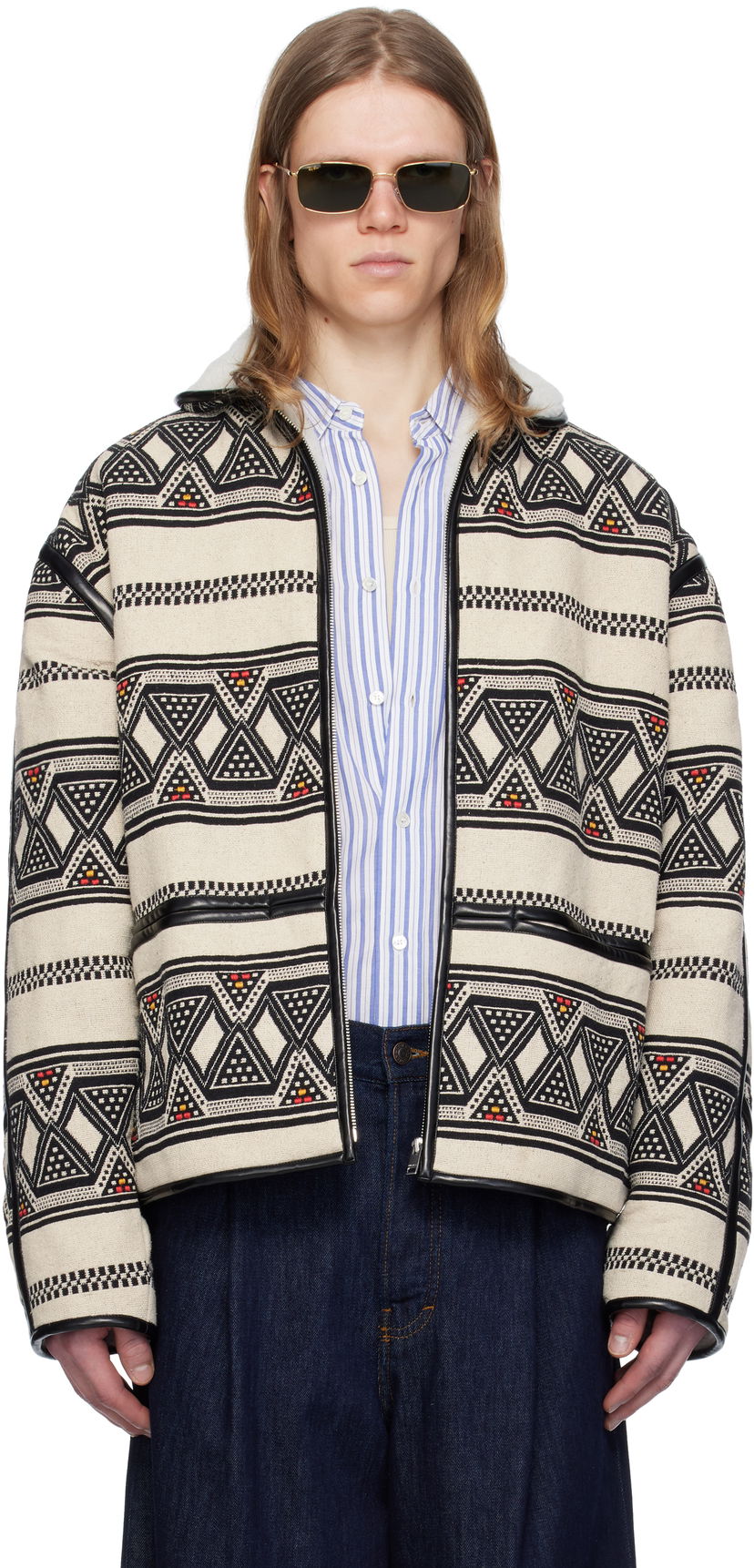Jacka ISABEL MARANT Isabel Marant Nelkis Patterned Jacket Beige | 25PVE0274HB-C1D03H