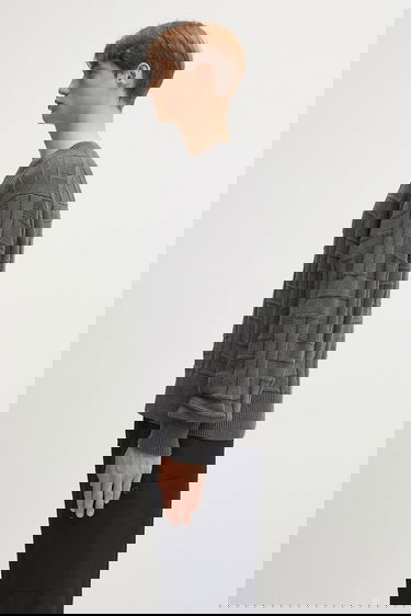 Sweater KENZO Kenzo Weave Jumper Knit Sweater Grå | FF55PU7083CB, 1