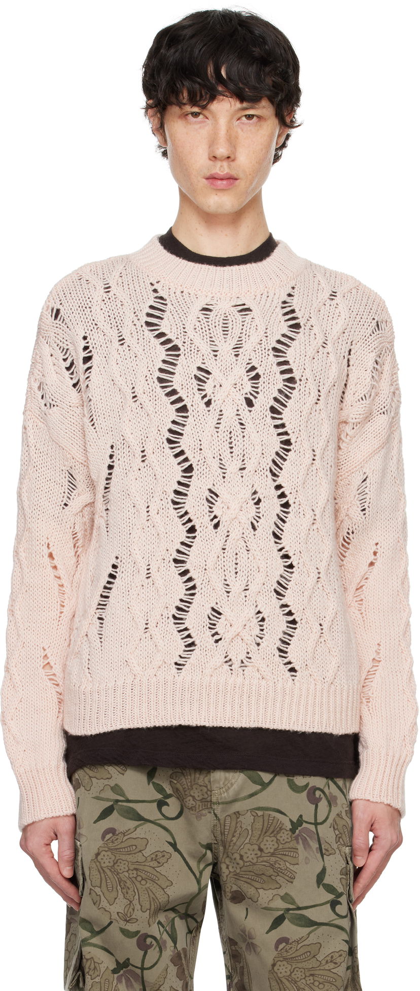 Sweater OUR LEGACY Cable Knit Roundneck Sweater Rosa | M4243CSD