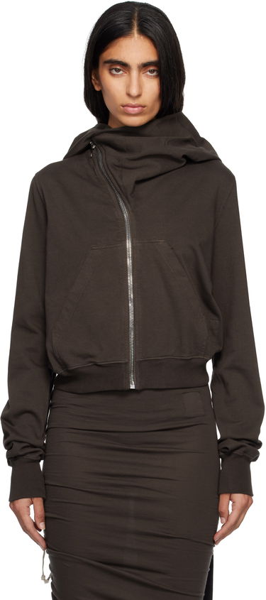 Sweatshirt Rick Owens Concordians Mountain Asymmetrical Zip Hoodie Brun | DS02E7247 RIG, 0