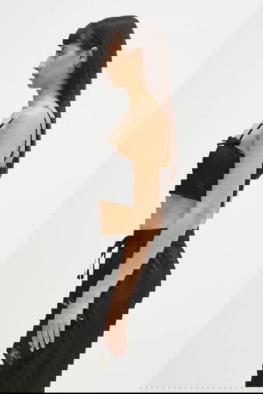 Crop top GANNI GANNI Duchesse Nylon Camisole Svart | W0483, 4