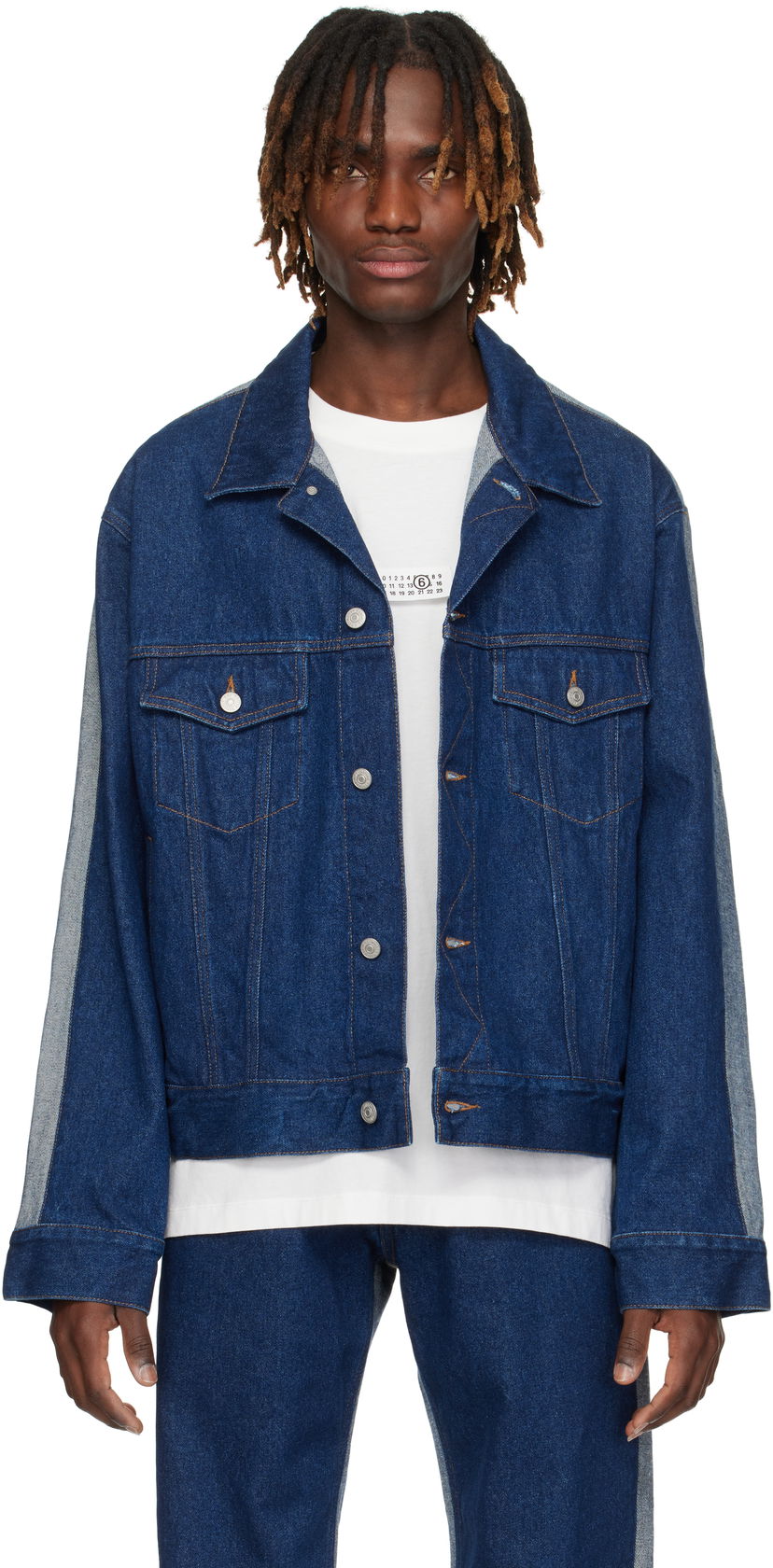 Jacka Maison Margiela MM6 Maison Margiela Sports Denim Jacket Blå | SH0AM0038 M30018