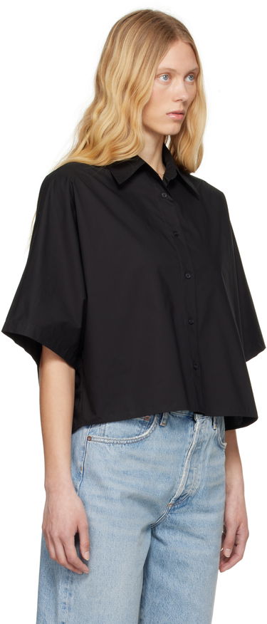 Skjorta AGOLDE AGOLDE Merrin Cropped Short Sleeve Shirt Svart | A7353-1769, 1