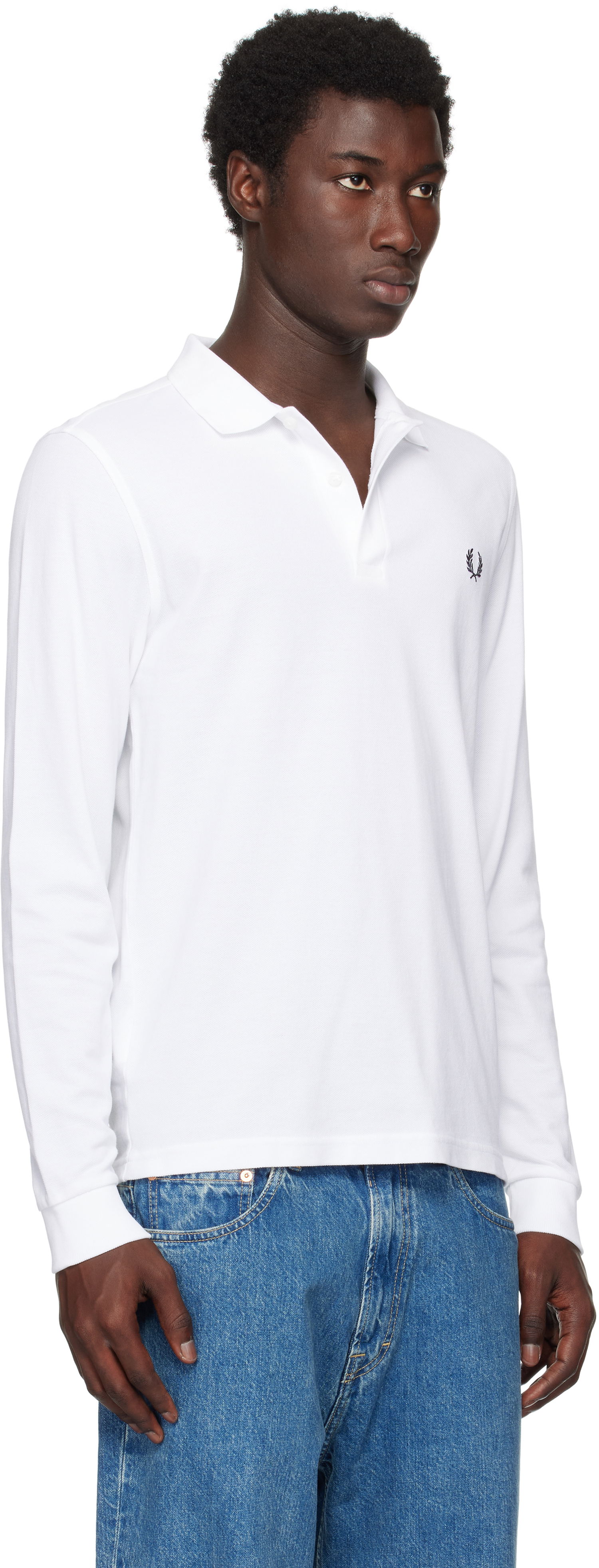 Polotröja Fred Perry Long Sleeve Polo Vit | M6006, 1