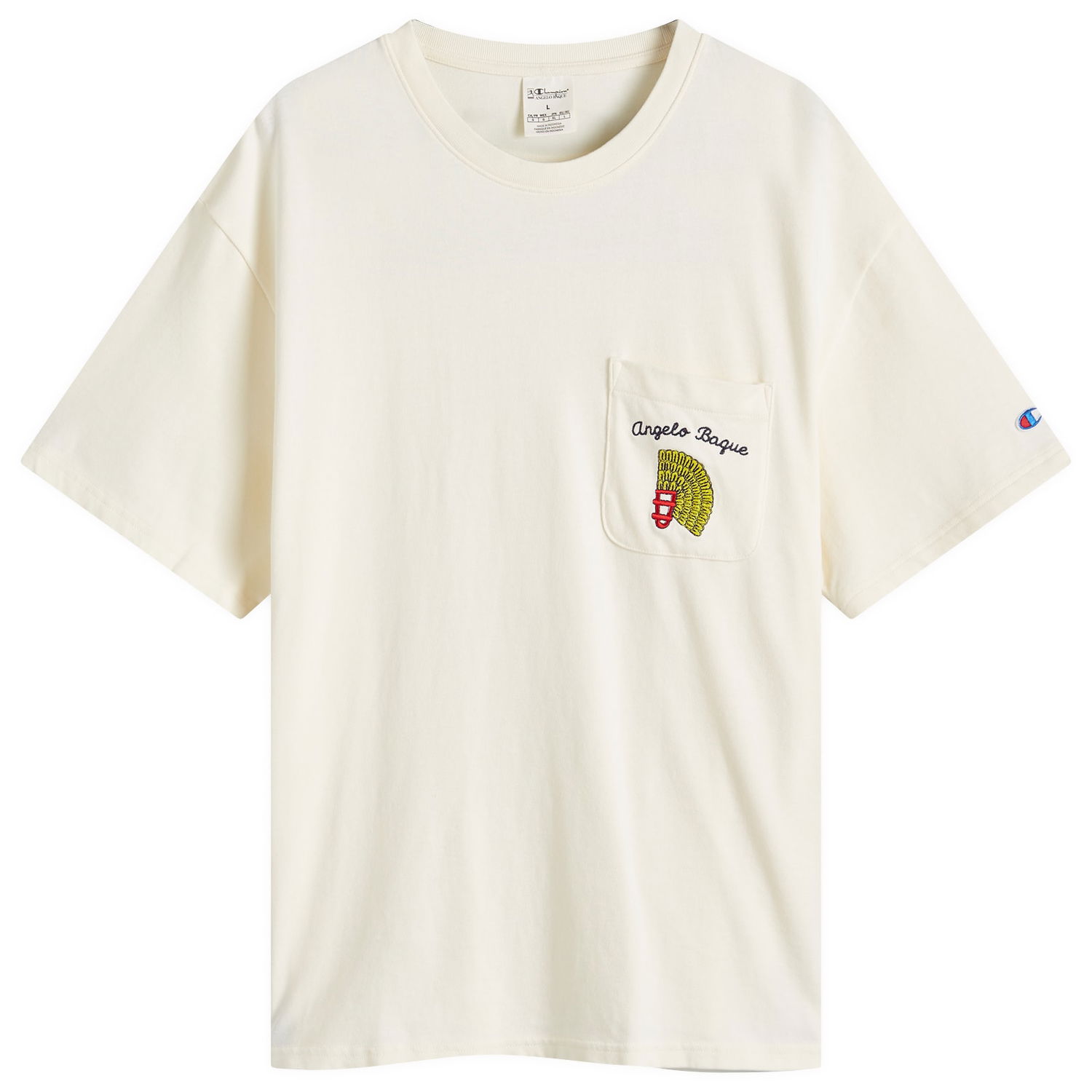 T-shirt Champion Pocket T-Shirt With Graphic Print Vit | GP205473-X1QF, 0