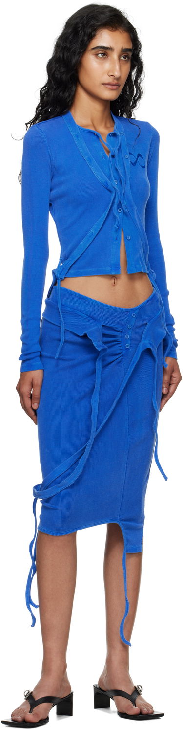 Kjol Ottolinger Ottolinger Rib Midi Skirt Blå | 104-301804-02, 3