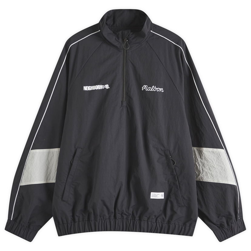 Vindjacka Neighborhood Malbon Golf Quarter Zip Jacket, Size Large Svart | 251TS54N-JKM02-BLK