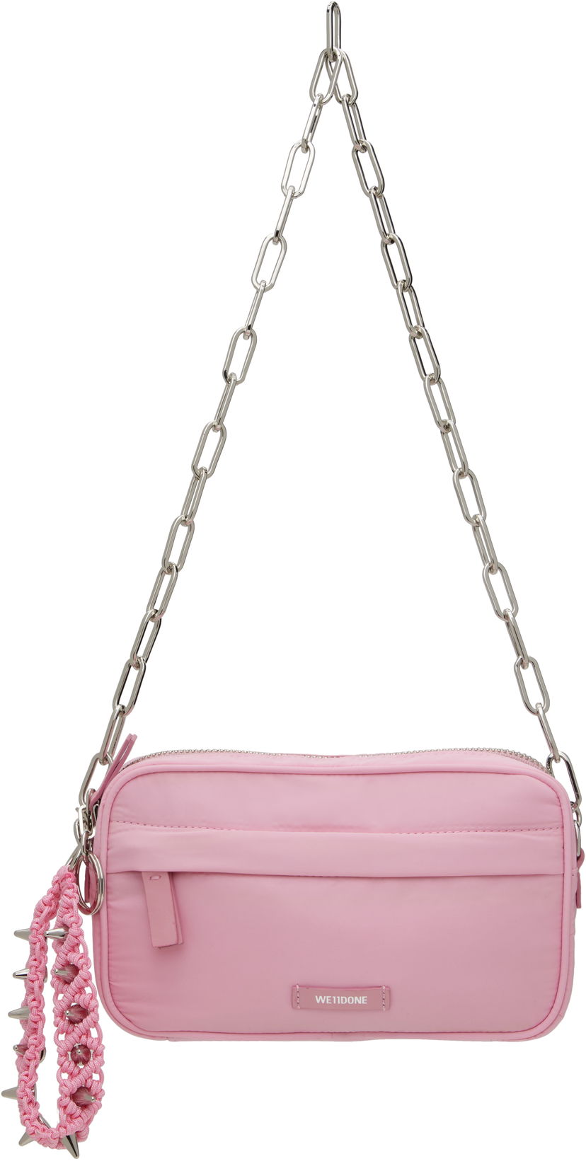 Axelväska We11done We11done Mini Chain Bag with Spiked Wristlet Rosa | WD-AB0-25-488-U-PK