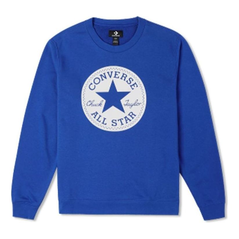 Sweatshirt Converse Chuck Taylor Patch French Terry Crew Sweatshirt Blå | 10023855-400