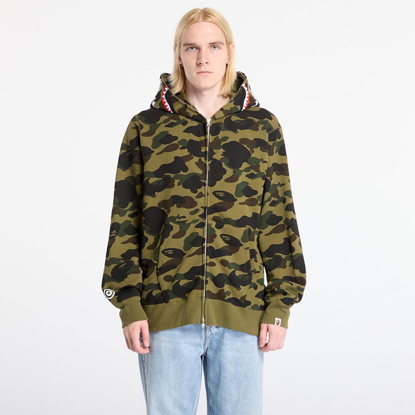 Sweatshirt BAPE 1St Camo Shark Full Zip Hoodie Flerfärgad | 001ZPL801007MGRN
