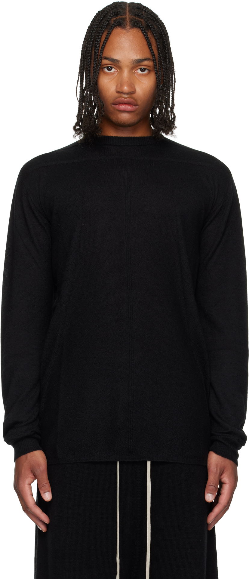Sweater Rick Owens Rick Owens Concordians Oversized Level Sweater Svart | RU02E1627 WSL