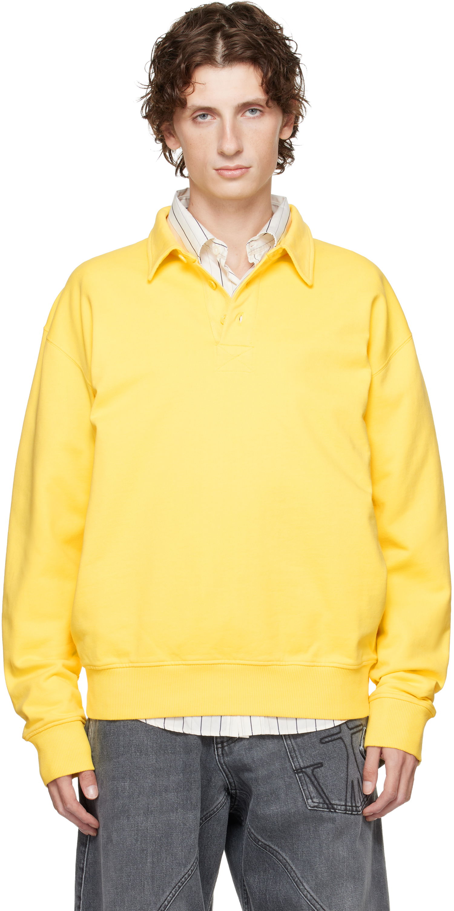 Sweatshirt JW Anderson JW Anderson Rugby Sweatshirt Polo Gul | JO0275-PG1632, 0