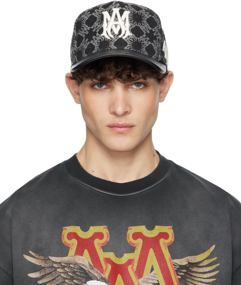 T-shirt AMIRI 'MA' Quad Denim Cap Svart | AMHACP1036