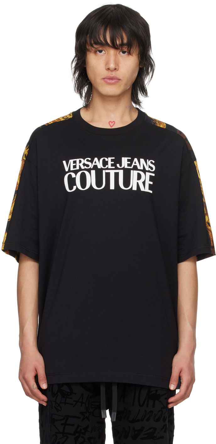 T-shirt Versace Jeans Couture Watercolour Couture T-Shirt Svart | E76GAH613_EJS287