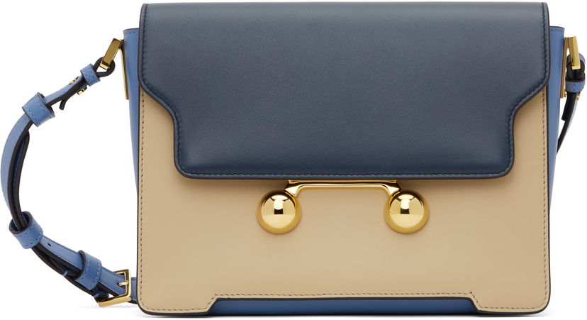Axelväska Marni Marni Trunkaroo Medium Leather Shoulder Bag Blå | SBMP0195U1 P6948