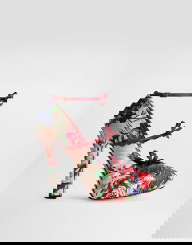 Tillbehör Dolce & Gabbana Dolce & Gabbana Floral Print Satin Slingback Pumps Flerfärgad | CD1944A9Q72H25PR, 0