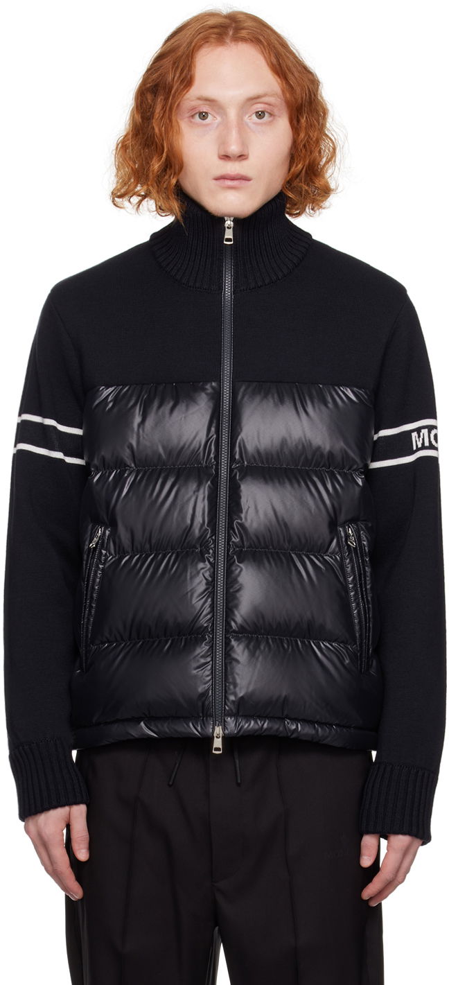 Sweater Moncler Paneled Down Svart | I20919B00016M1121, 0