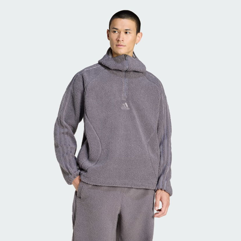 Sweatshirt adidas Performance Teamgeist Borg Fleece 1/4 Zip Hoodie Grå | KR5186