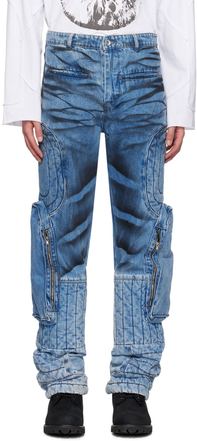 Cargo byxor Who Decides War Raised Window Cargo Pants Blå | 1120900008SS24