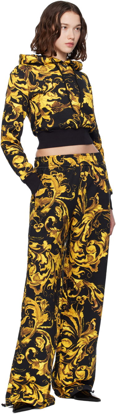 Sweatshirt Versace Versace Jeans Couture Barocco Print Cropped Hoodie Svart | E79HAI313_EFS201, 3