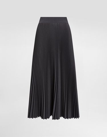 Kjol Dolce & Gabbana Dolce & Gabbana Pleated Woolen Calf-Length Circle Skirt Svart | F4C1HTFUZDQS8290, 0
