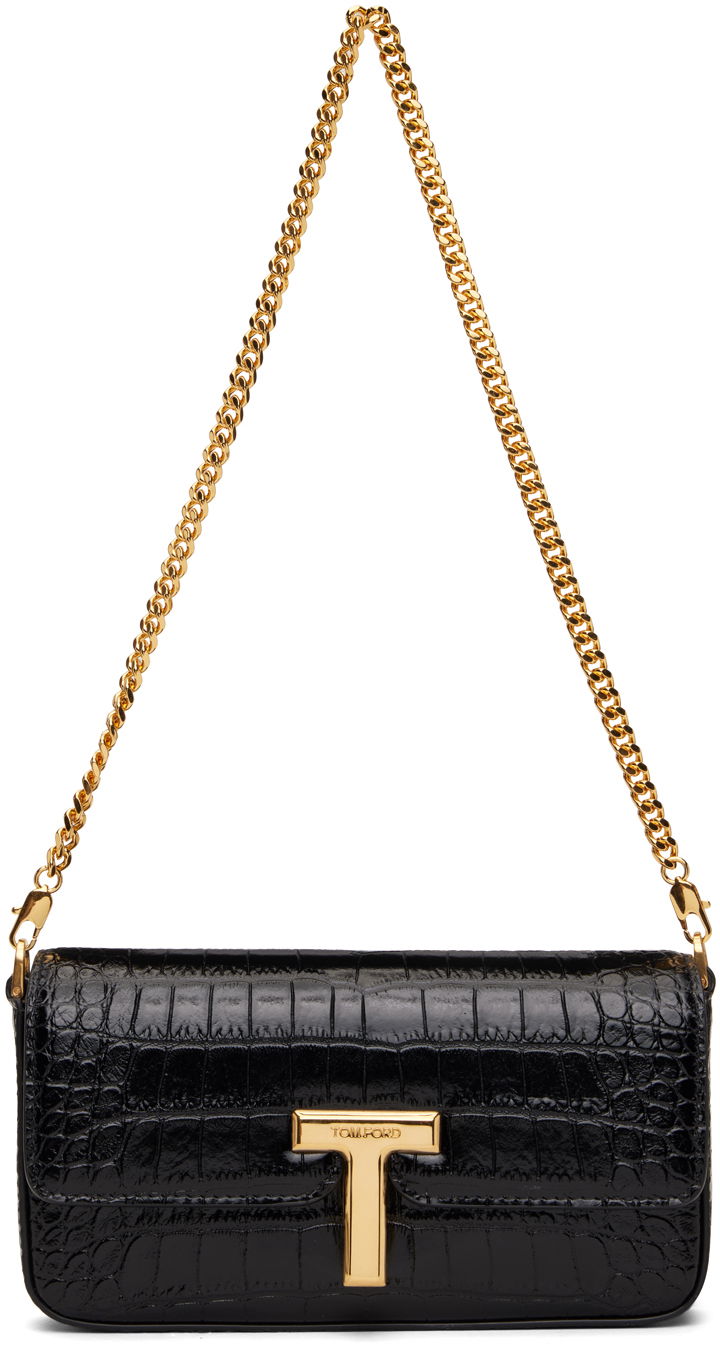 Kläder Tom Ford Black Crocodile Leather Wallis Mini Bag Svart | L1835-LCL395X